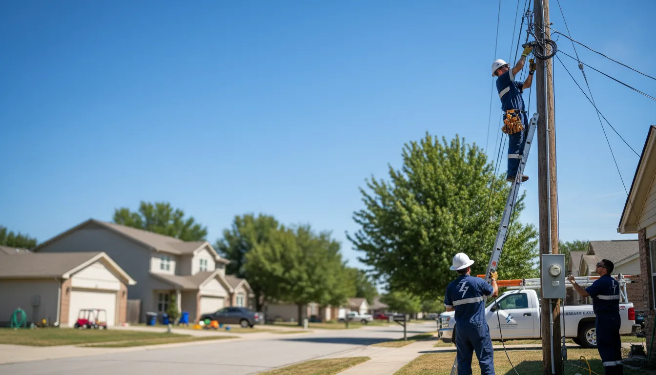 Residential electrician providing installation services in Hennepin, OK